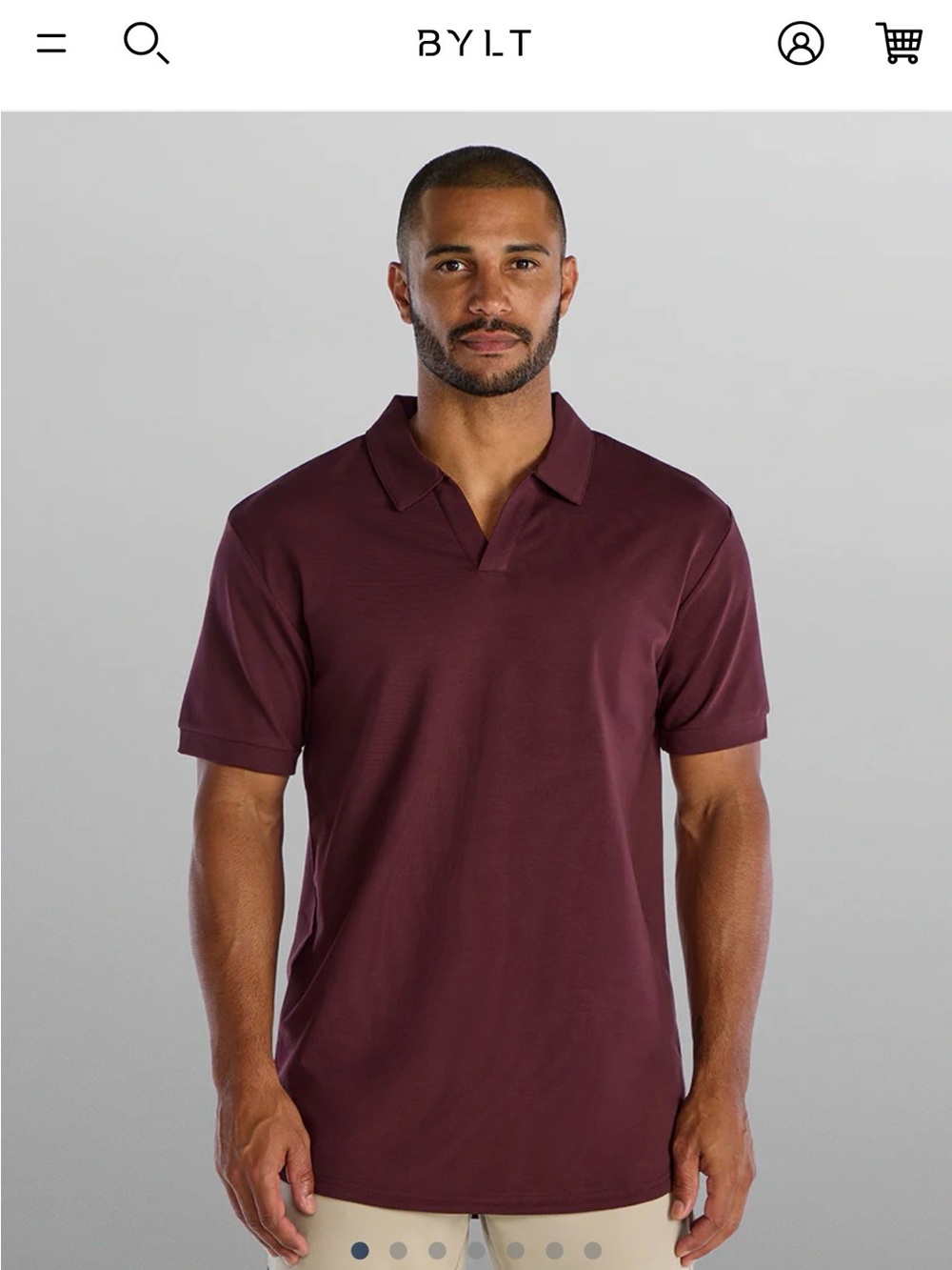 Bylt Men's Burgundy Polo Shirt drop cut M